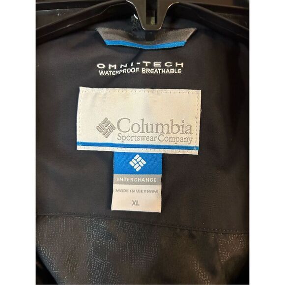 Columbia Interchangeable Waterproof Rain Jacket Black Mens Size XL (8357) - Picture 8 of 12